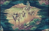 Long Horn Twilight Teal (124) Western Upholstery Fabric